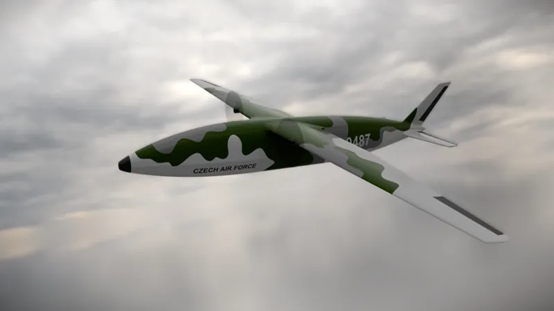 3D návrh dronu - letecká konstrukce